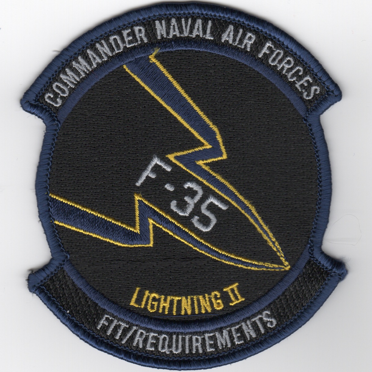 CDR, NAVAF 'F-35 FIT/REQ' (Black/Blue Border)