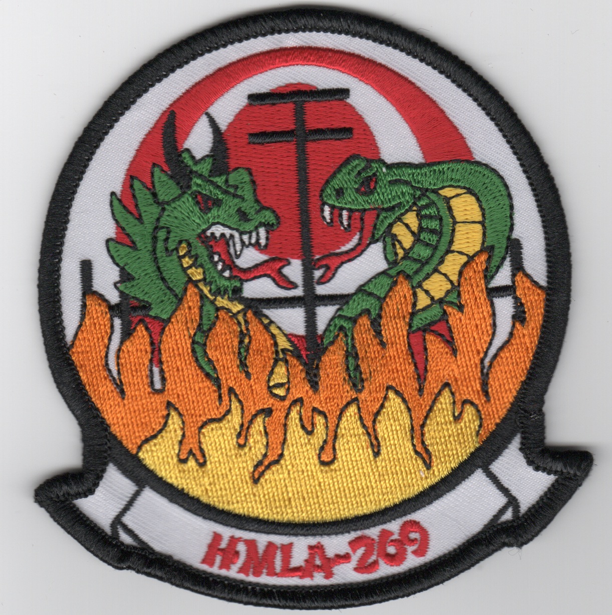 HMLA-269 Squadron Patch (2 Dragons/White)