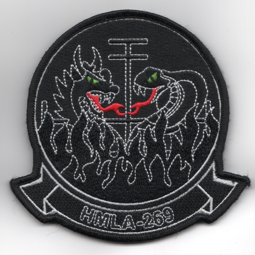 HMLA-269 Squadron Patch (Black/White Outlined Letters)