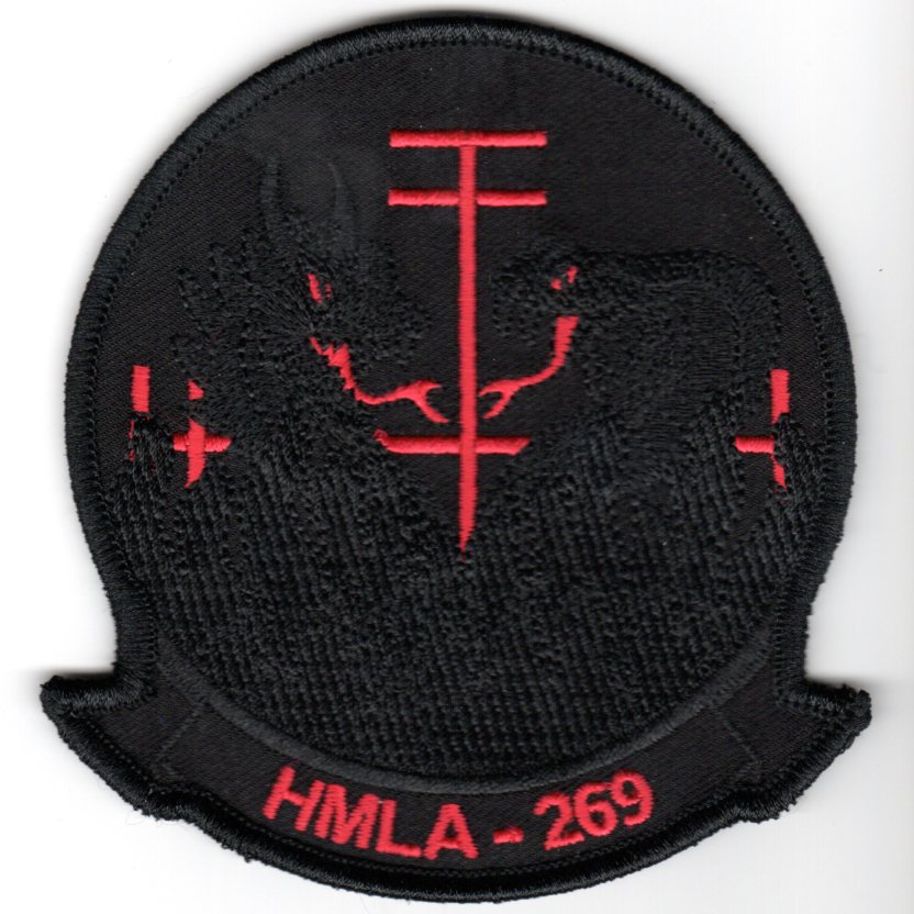 HMLA-269 Squadron Patch (Black/Red Letters)