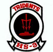 HS-3 Squadron Patch (Lrg/Red Letters)