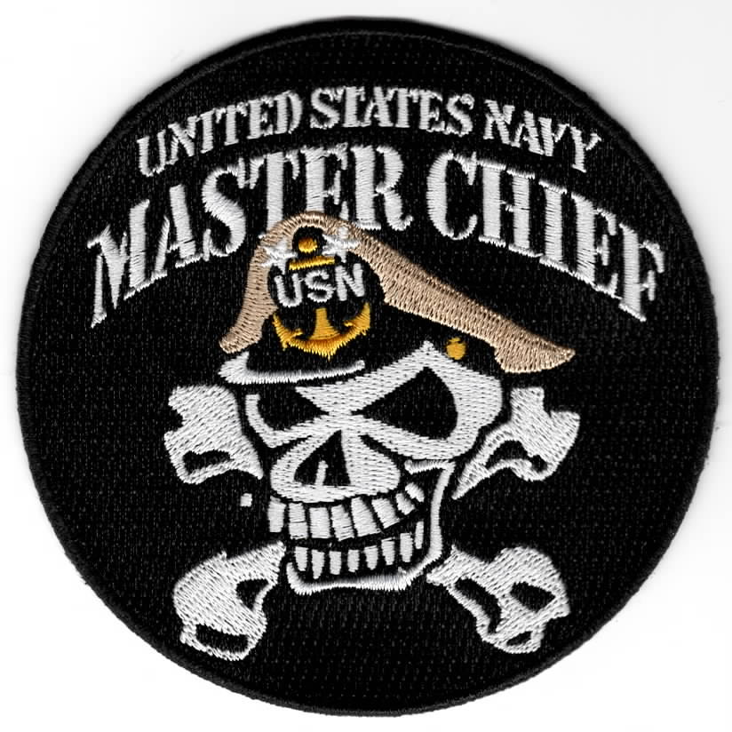 USN MASTER Chief w/Khaki Cover Patch (Skull)