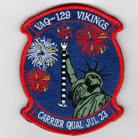 VAQ-129 'JULY 2023' CQ Sqdn Patch (Blue/V)
