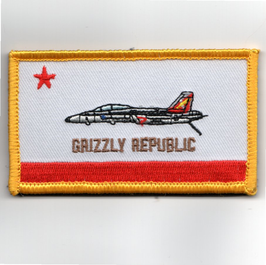VAQ-129 'GRIZZLY REPUBLIC' CQ Det Flag (White/Rect)