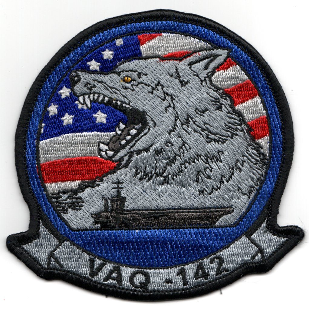 VAQ-142 Squadron (Flag Background)