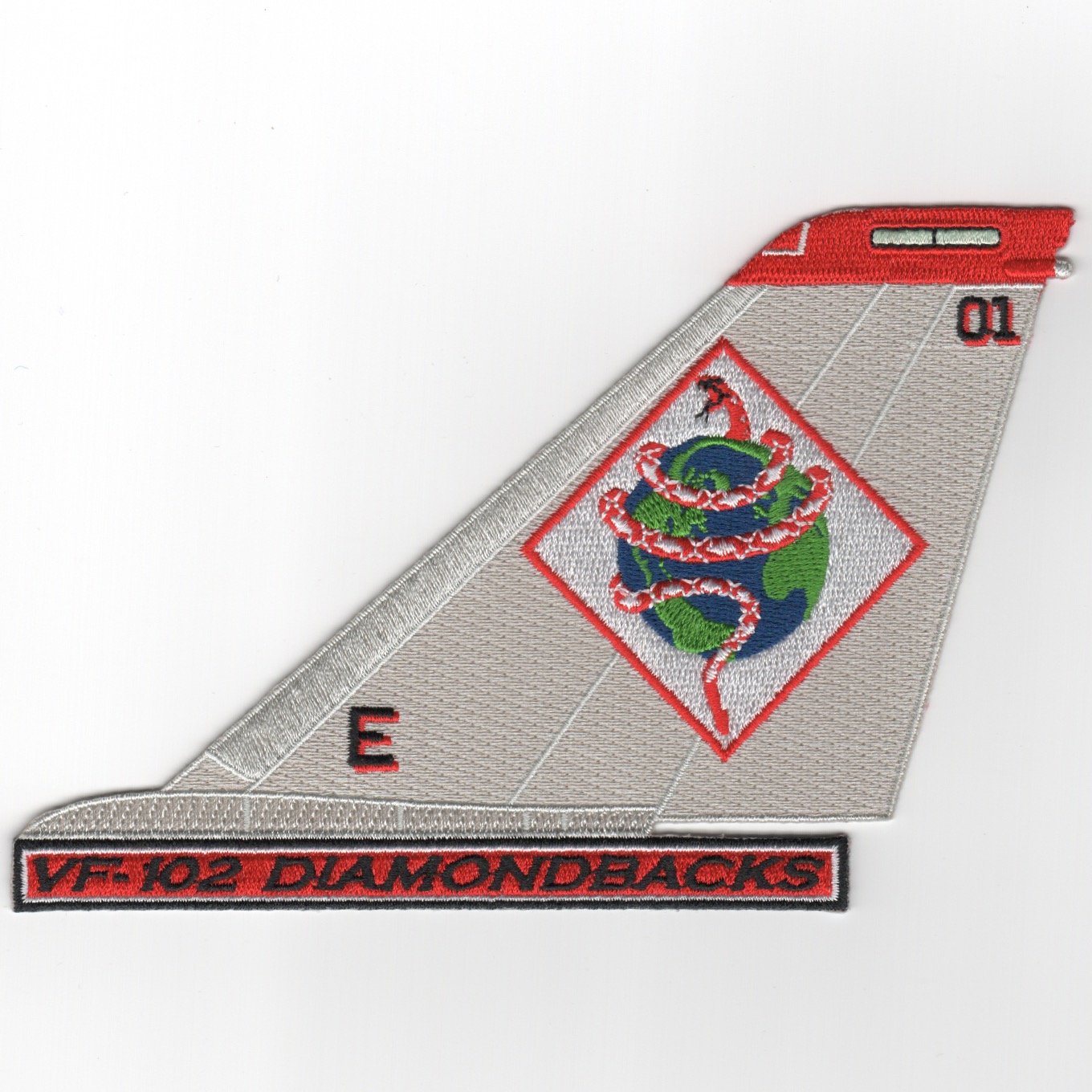 VF-102 F-14 Tailfin (Gray/Diam/Text)