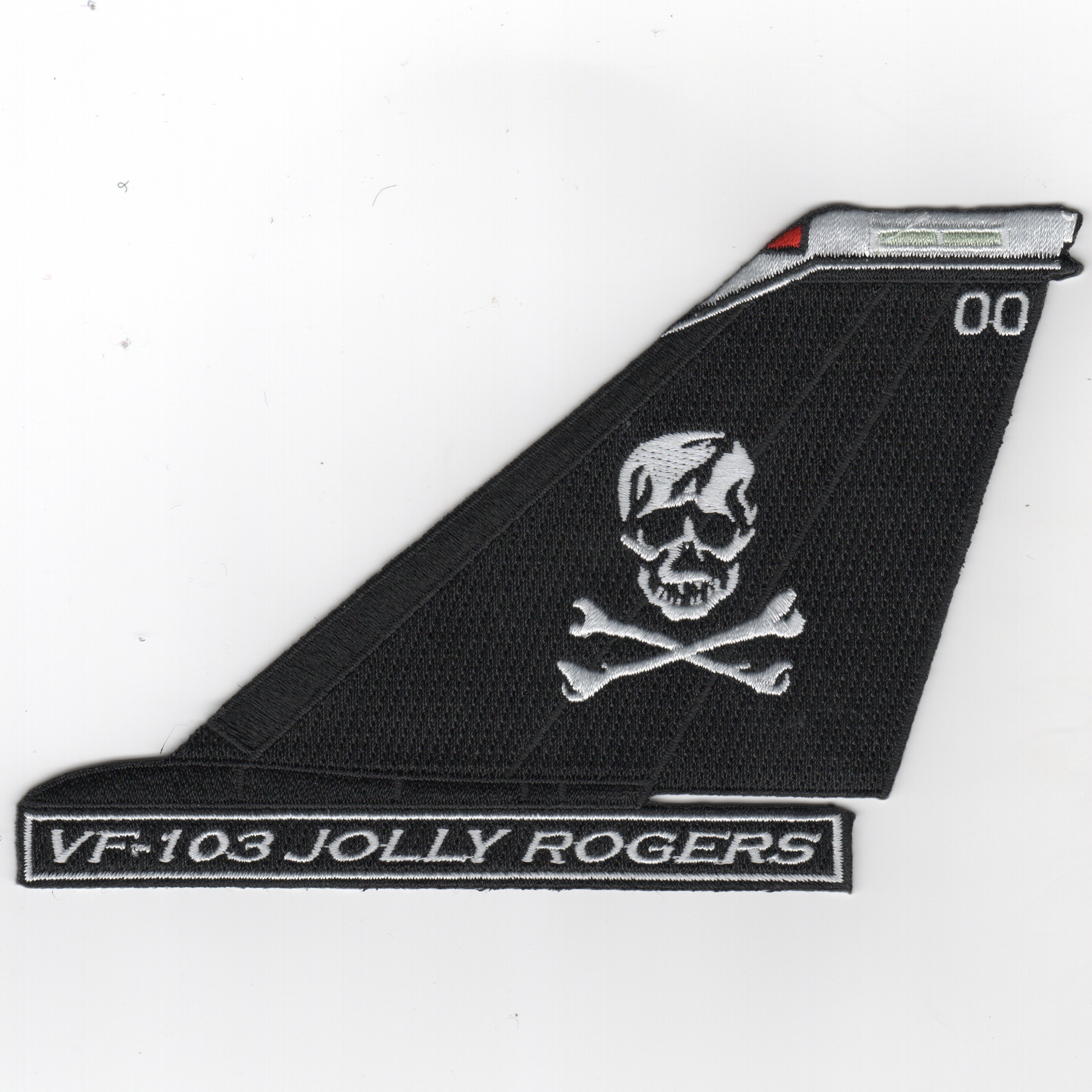 VF-103 F-14 Tailfin (Black/White Skull/White Tip/Text)