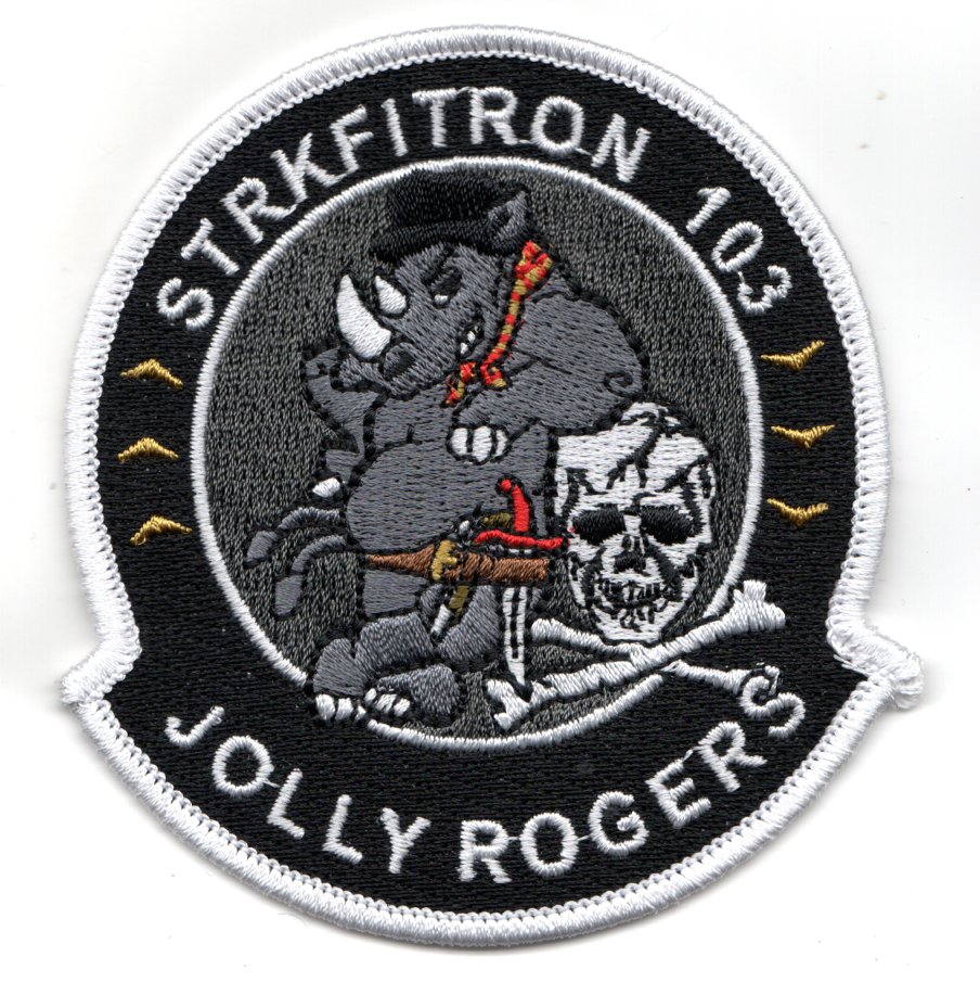 VFA-103 'Rhino Leaning on Skull' (White Border)