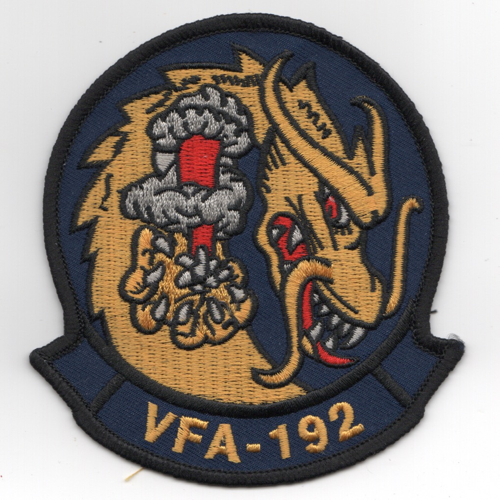 VFA-192 Squadron Patch w/Tab (Dk. Blue)