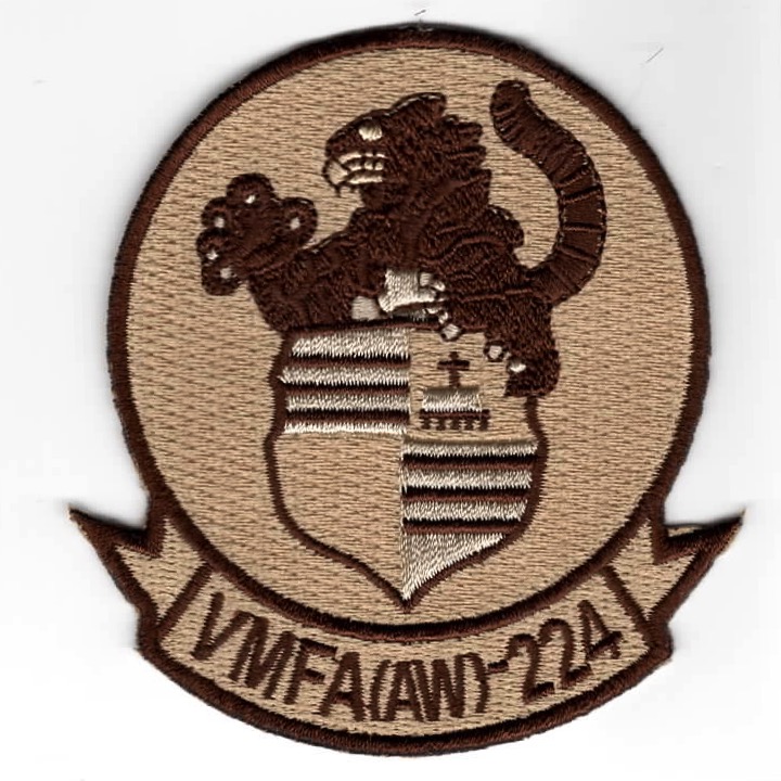 VMFA(AW)-224 Squadron Patch (3.5-in/Desert/CUT)